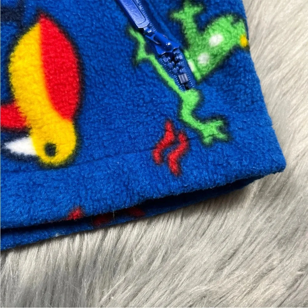 Vintage Columbia Blue Animal Fleece Vest Kids 4/5